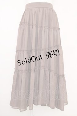 画像1: axes femme NOSTALGIE / ランダムティアードスカート  ブラウン T-25-07-10-013-AX-SK-SA-ZT
