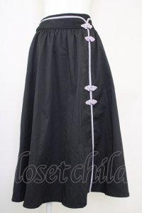 axes femme / オリエンタルチャイナスカート  黒 T-25-07-10-015-AX-SK-SA-ZI