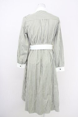 画像2: axes femme / ストライプバイカラーワンピース  アイボリーＸカーキ T-25-07-10-016-AX-OP-SA-ZT
