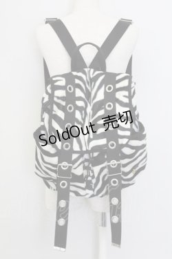 画像1: PEACE NOW / ゼブラファーリュック  ブラック×ホワイト T-25-07-12-004-PU-BG-IG-ZT
