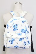 TRAVAS TOKYO / クマ総柄バックパック  ホワイト×ブルー T-25-07-12-005-PU-BG-IG-ZT