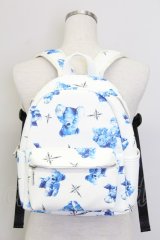 TRAVAS TOKYO / クマ総柄バックパック  ホワイト×ブルー T-25-07-12-005-PU-BG-IG-ZT-K024
