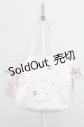 Maison de FLEUR / くまうさ刺繍リボントートバッグ  ピンク T-25-07-12-011-LO-BG-OW-ZT-K024