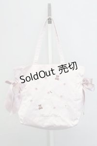 Maison de FLEUR / くまうさ刺繍リボントートバッグ  ピンク T-25-07-12-011-LO-BG-OW-ZT-K024