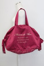 画像1: Maison de FLEUR / ボストンキャリーオンバッグ  ワイン T-25-07-12-013-LO-BG-OW-ZTK024 (1)