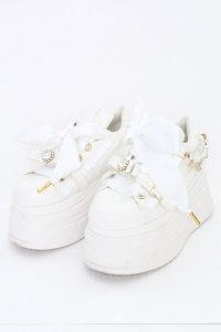 LIZ LISA / サイドチャーム厚底スニーカー アウトソールつま先〜かかと約27ｃｍ シロ T-25-07-13-008-LO-SH-OW-ZT