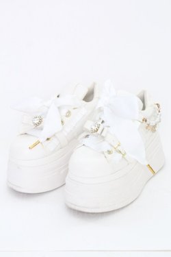 画像1: LIZ LISA / サイドチャーム厚底スニーカー アウトソールつま先〜かかと約27ｃｍ シロ T-25-07-13-008-LO-SH-OW-ZT