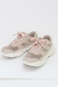 m petit by misako / ハートチュールスニーカー L ピンクベージュ T-25-07-13-010-LO-SH-IG-ZT