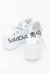Ank Rouge / ぽんぽん リボン&ハート シューズ L サックス T-25-07-13-012-CA-SH-IG-ZT