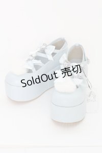Ank Rouge / ぽんぽん リボン&ハート シューズ L サックス T-25-07-13-012-CA-SH-IG-ZT