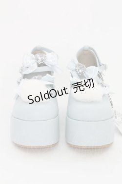画像2: Ank Rouge / ぽんぽん リボン&ハート シューズ L サックス T-25-07-13-012-CA-SH-IG-ZT