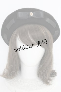 画像1: m petit by misako / NINA’Sコラボカメオリボンベレー  クロ T-25-07-14-027-LO-AC-OW-ZT-K016