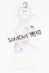 Lovely Tency / ECMAOVKイチゴ　オーバーニー 23-25ｃｍ シロ×サックス T-25-07-14-004-LO-ZA-OW-ZT