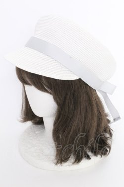 画像1: axes femme / ブレードリボンマリンキャスケット 57.5ｃｍ シロ T-25-07-14-032-AX-AC-OW-ZT