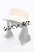axes femme / ドビードットチュールストローハット 57.5cm ナチュラルｘシロ T-25-07-14-034-AX-AC-YM-ZT