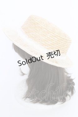 画像2: axes femme / ドビードットチュールストローハット 57.5cm ナチュラルｘシロ T-25-07-14-034-AX-AC-YM-ZT