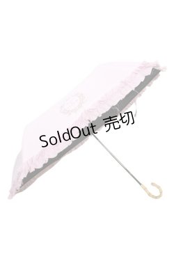 画像1: Maison de FLEUR / 遮光&UV　CUT　フリル折りたたみ傘  ピンク T-25-07-14-036-LO-ZA-OW-ZT