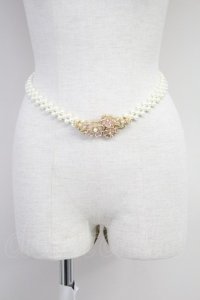 axes femme / サクラ装飾パールゴムベルト  ゴールド T-25-07-14-044-AX-ZA-OW-ZT