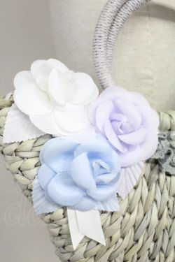 画像3: axes femme / 薔薇モチーフカゴバッグ  ブルー系 T-25-07-14-050-AX-BG-OW-ZT-K024