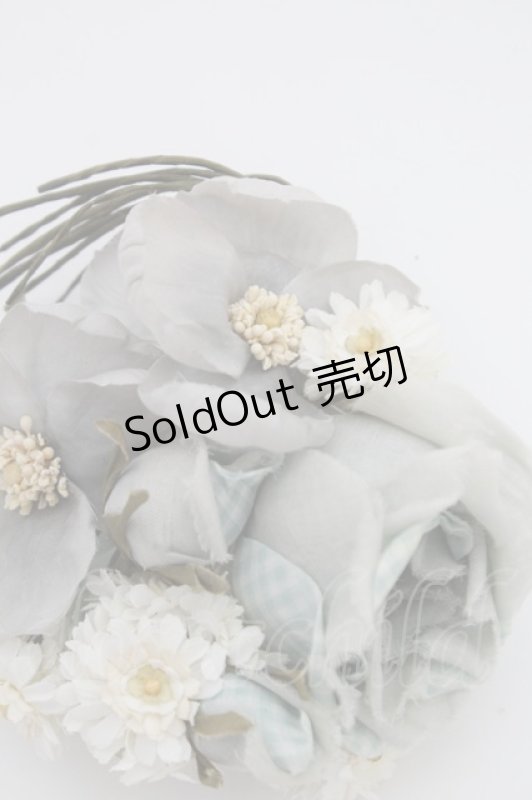 画像4: PINK HOUSE / ギンガムフラワーコサージュ  グレー×サックスチェック T-25-07-14-009-LO-ZA-IG-ZT424 (4)