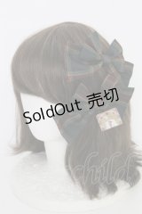 Amavel / Dolly Holidayチェックダブルリボンクリップ  グリーン T-25-07-14-019-CA-ZA-OW-ZT437-F006