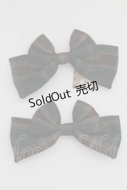 画像2: Amavel / Dolly Holidayチェックダブルリボンクリップ  グリーン T-25-07-14-019-CA-ZA-OW-ZT437-F006