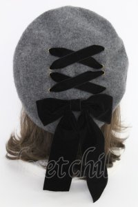m petit by misako / AMクロミリボンベレー 57.5ｃｍ グレー T-25-07-14-025-LO-AC-OW-ZT