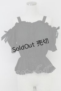 Ank Rouge / ビスチェデザインオフショルトップス  黒 T-25-07-17-025-CA-BL-HI-ZS
