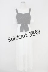 Ank Rouge / ドットビスチェ付レースワンピース  黒ｘ白 T-25-07-17-026-CA-OP-HI-ZS