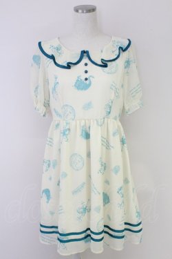 画像1: Fi.n.t / メリーゴーランド柄シフォン半袖ワンピース  オフ T-25-07-17-030-CA-OP-HI-ZT