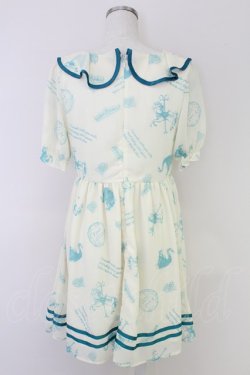 画像2: Fi.n.t / メリーゴーランド柄シフォン半袖ワンピース  オフ T-25-07-17-030-CA-OP-HI-ZT