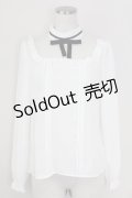 Ank Rouge / TOPドットチュール切替トップス  白 T-25-07-17-003-CA-TO-HI-ZS