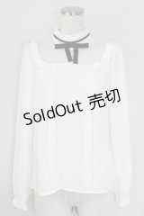 Ank Rouge / TOPドットチュール切替トップス  白 T-25-07-17-003-CA-TO-HI-ZS