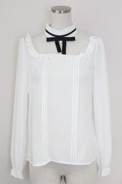 画像1: Ank Rouge / TOPドットチュール切替トップス  白 T-25-07-17-003-CA-TO-HI-ZT