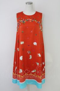 Cherir la femme franche lippee / いたずらねこノースリーブワンピース  オレンジ T-25-07-17-038-LO-OP-HI-ZT