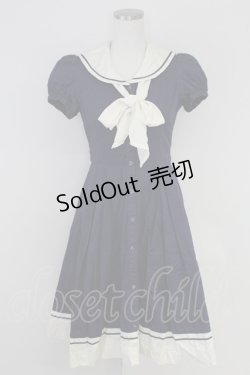 画像1: Victorian maiden / マリンブラウスワンピース  紺 T-25-07-17-042-CL-OP-AS-ZT
