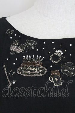 画像4: Franche Lippee / 刺繍半袖ワンピース  黒 T-25-07-17-044-LO-OP-HI-ZT