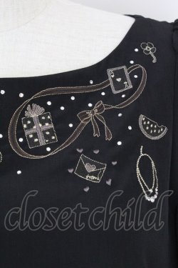 画像5: Franche Lippee / 刺繍半袖ワンピース  黒 T-25-07-17-044-LO-OP-HI-ZT