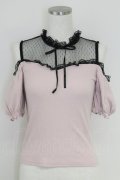 Ank Rouge / オフショルリブトップス  ピンク T-25-07-17-013-CA-TO-HI-ZT