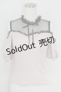 Ank Rouge / オフショルリブトップス  ピンク T-25-07-17-013-CA-TO-HI-ZT