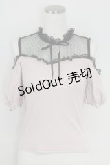 Ank Rouge / オフショルリブトップス  ピンク T-25-07-17-013-CA-TO-HI-ZS