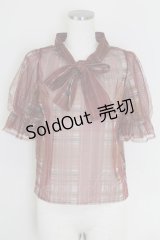 titty&Co. / ボウタイタータンチェックトップス  ワインXブラウン T-25-07-17-016-LO-BL-HI-ZS