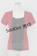 (買取対象外) / ブラウス風プルオーバー  赤ｘ黒 T-25-07-17-017-LO-TO-HI-ZS