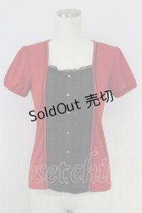 (買取対象外) / ブラウス風プルオーバー  赤ｘ黒 T-25-07-17-017-LO-TO-HI-ZS