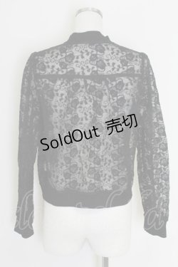 画像2: axes femme POETIQUE / フラワーレースシアーブルゾン  黒 T-25-07-17-020-AX-TO-AS-ZI