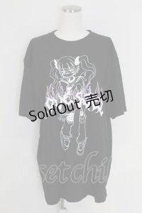 (買取対象外) / ガールプリントTシャツ  黒 T-25-07-17-022-LO-TS-HI-ZS