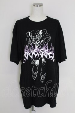 画像1: (買取対象外) / ガールプリントTシャツ  黒 T-25-07-17-022-LO-TS-HI-ZT