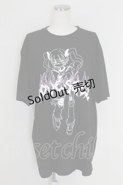 画像1: (買取対象外) / ガールプリントTシャツ  黒 T-25-07-17-022-LO-TS-HI-ZS