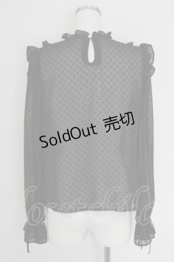 画像2: Ank Rouge / ドットフリルシースルーカットソー  黒 T-25-07-17-023-CA-TO-HI-ZS