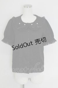 MARS / 半袖ブラウス  黒 T-25-07-17-024-LO-BL-AS-ZS